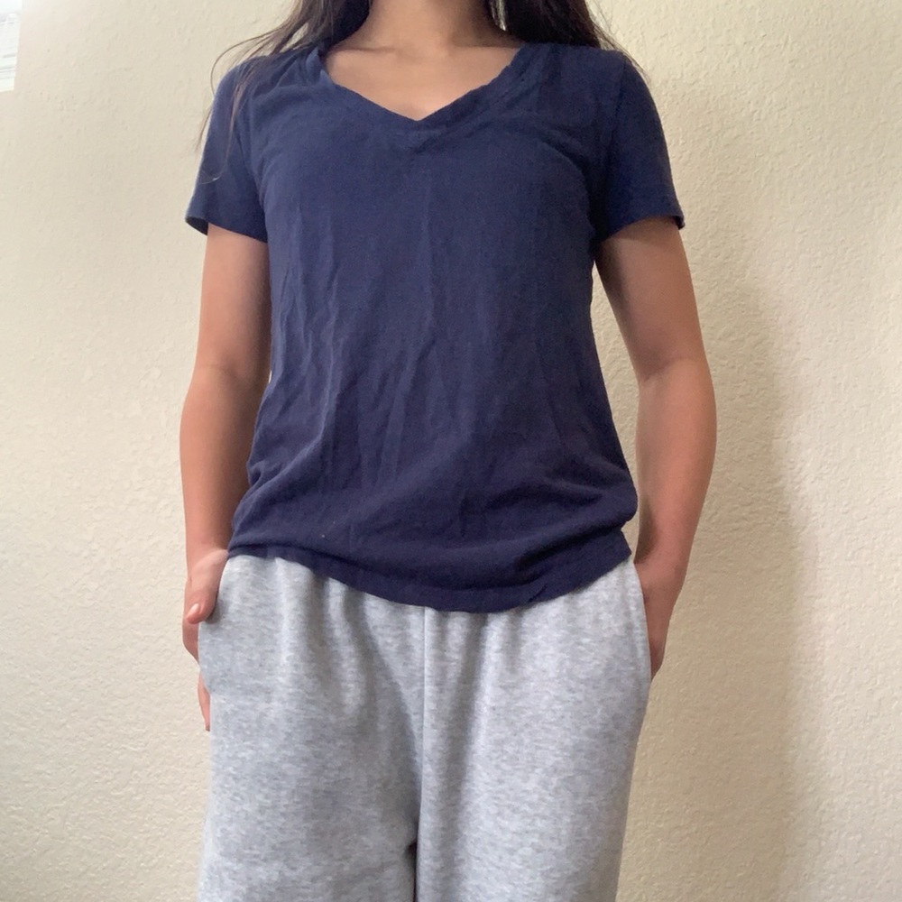 Navy Blue V-Neck T-Shirt